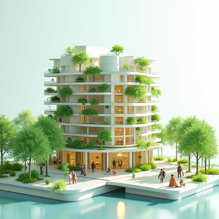 Nachhaltiges Gebäudemodell mit Green Design